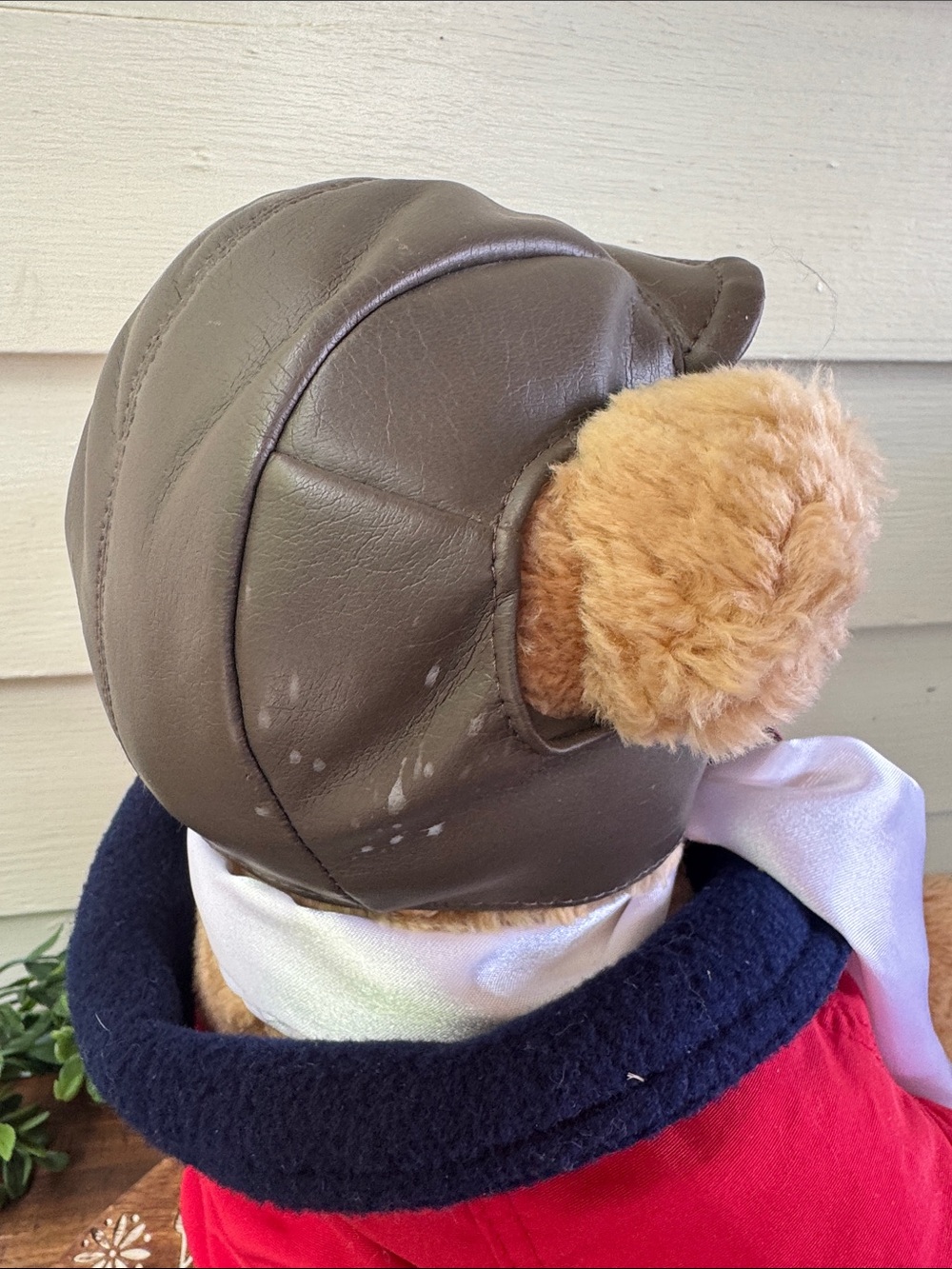 Vtg Lands' End Red Pilot Explorer Bear Plush - Picture 6 of 6